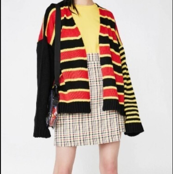 The Ragged Priest Oversized Mixed Stripe Cardigan Sweater - Picture 3 of 7